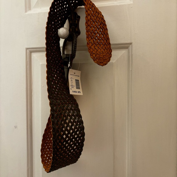 Portmans Grey Braided Leather Wide Belt - Picture 4 of 5